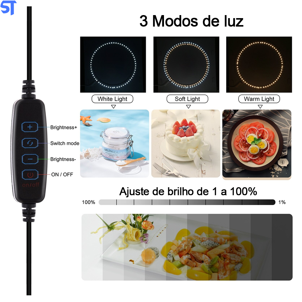 Mini Estúdio Para Fotografar Lightbox 3 Com Led Light